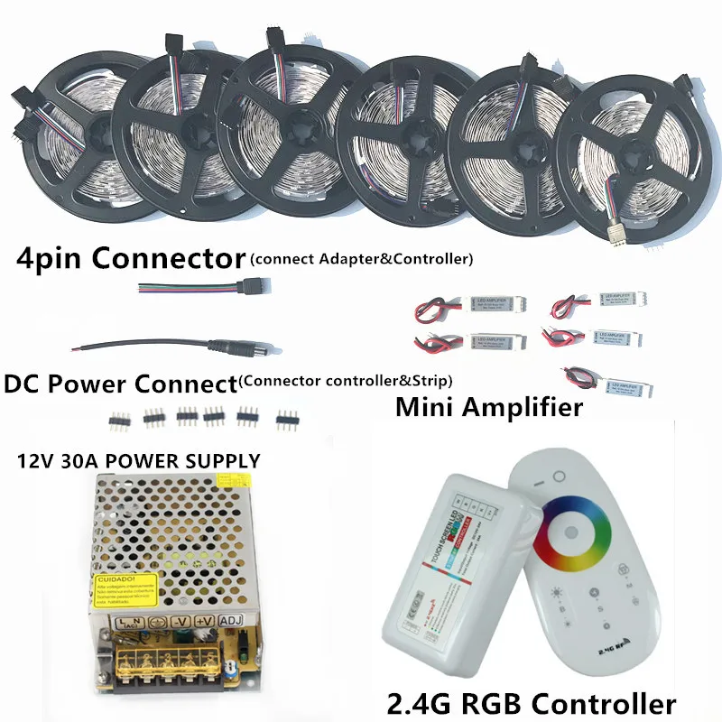 Водонепроницаемая светодиодная лента RGB RGBW 5050 300 Led 5m IP65 + сенсорный пульт
