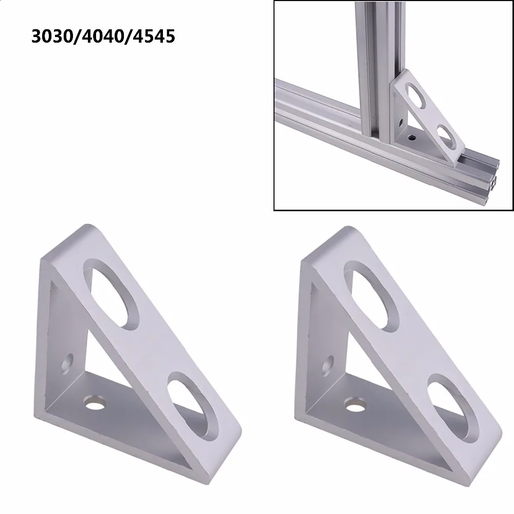 2pcs Aluminum Alloy 4 Hole Inside Extrude Corner Gusset Bracket for