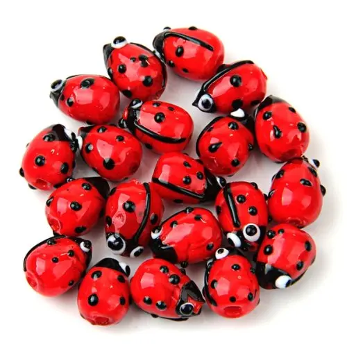 

SAF-20 Red Lampwork Glass Ladybug Ladybird Loose Beads 12mm HOT