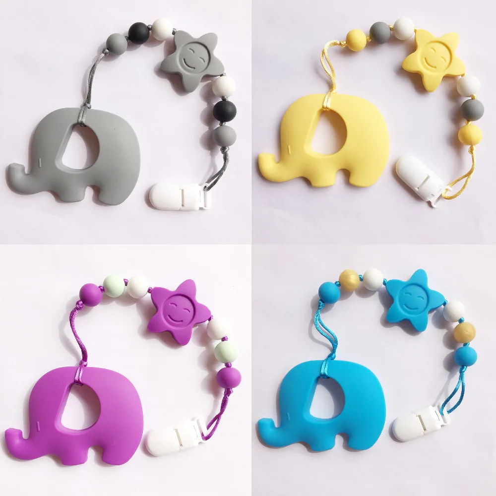 Buy bpa Silicone baby Teething pendant clips silicone