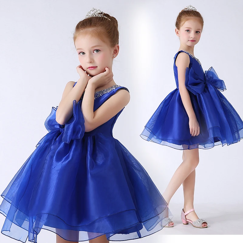 royal blue tutu princess dress new flower girl dresses beading sleeveless ball gown girls pageant dress for perform wedding floor length ball gown flower girls dresses sleeveless baby girl pageant dresses sequins tutu princess dress for wedding costume