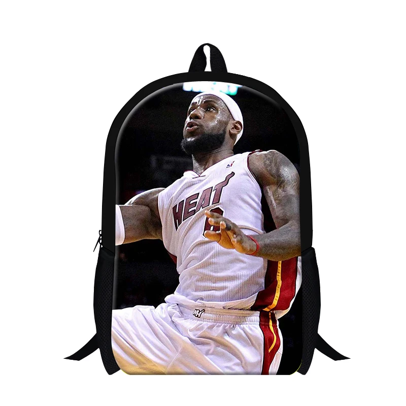 

2016 New Mens Basketball Star 3D Print Shoulder Backpacks Cool Kobe James Sports School Bags For Teenagers Boys Kids Book Bag