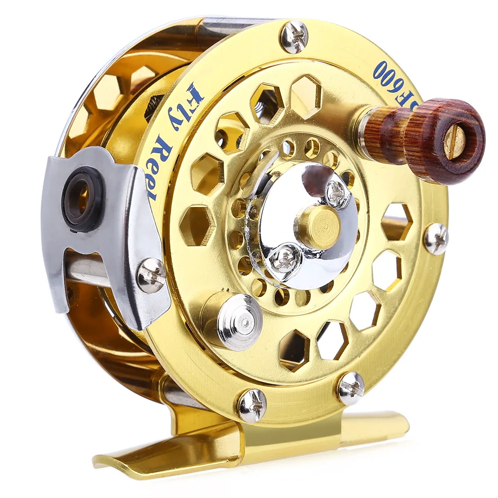 

BF600 Metal Fly Reel Fishing Bearings 1:1 Tackle Gold Disk Drag Ocean Lake Stream Pool Accessory Stainless Steel Fishing Reel