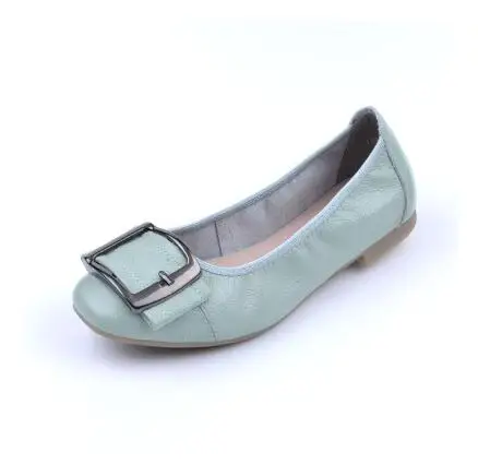 Мягкие балетки на плоской подошве для отдыха; женская обувь из коровьей кожи; женские мокасины; Лоферы для мам; Повседневная обувь; женская обувь для вождения; размеры 41-43 - Цвет: Небесно-голубой