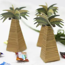 25 шт Мини кокосовое дерево дизайн свадебные коробки конфет Гавайский стиль бумажные подарочные коробки для свадебного клуба сладкий