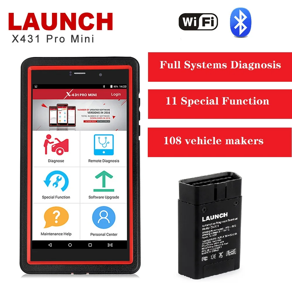

LAUNCH X431 Pro Mini OBD2 Wifi/Bluetooth Automotive Scanner SAS EPB Oil Service Reset Diagnostic Tool Full System OBD 2 Scanner