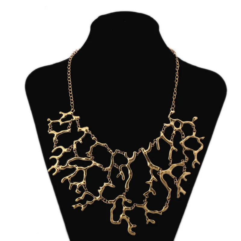 

LiuXSP Metal Irregular Necklace Large Gold Long 2019 New Vintage Style Wedding Party Gift Jewelry Woman Pendant Necklace