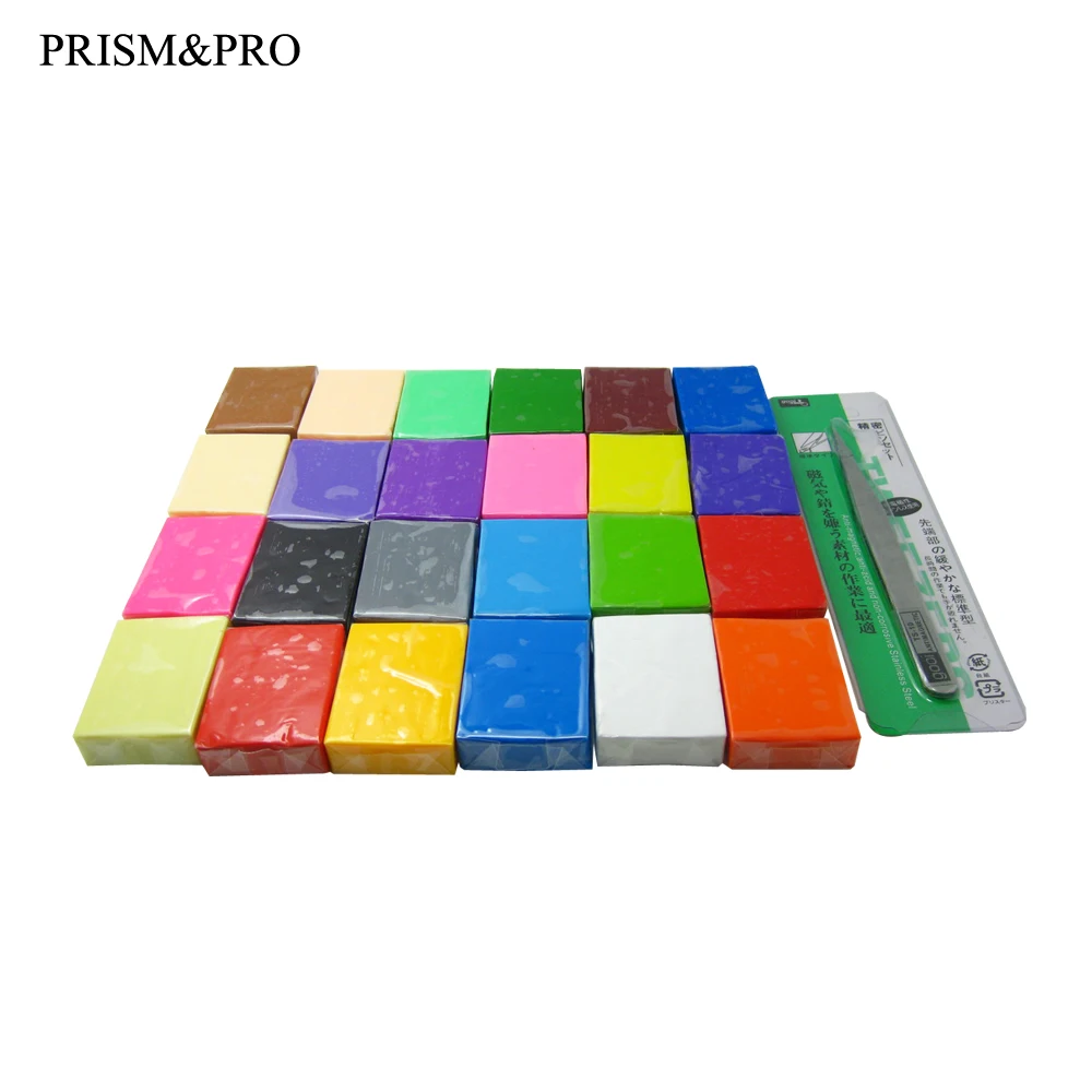 24 Colors Polymer Clay Blocks Children Kids Indoor DIY Handmade