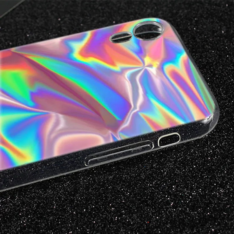 Горячий Радужный голографический модный силиконовый чехол для Apple iPhone 7 8 Plus 6 6s Plus 5 XI XIR X XR XS MAX