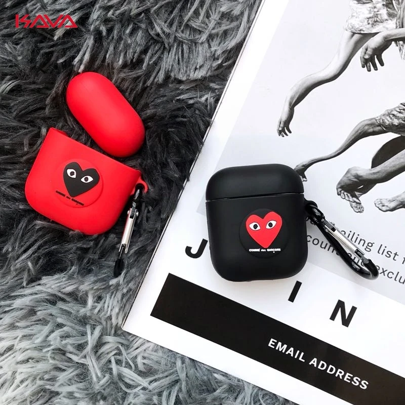 

KAVA new Tide brand CDG PLAY Bluetooth Headset Box for Apple AirPods 1 2 Anti-drop soft TPU Wireless Earphone Charging Cover