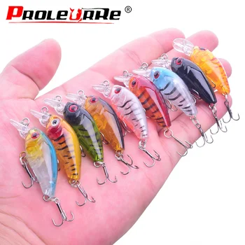 

1Pcs Crank Wobblers Fishing Lures 45mm 3.5g Top water Artificial Hard bait Carp Bass Pike Swimbaits Minnow Fishing Tackle
