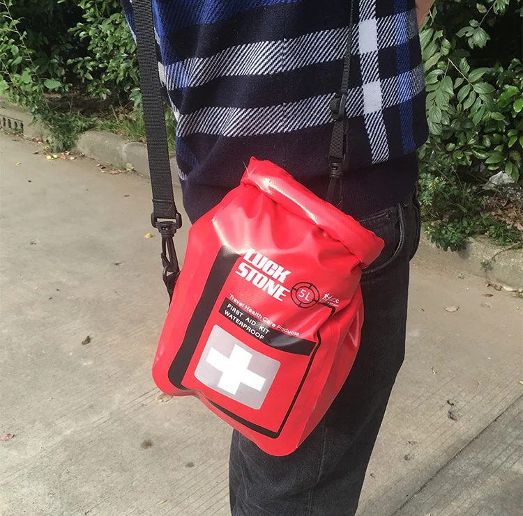 Новая портативная 5L водонепроницаемая сумка для первой помощи с плечевым ремнем для выживания на открытом воздухе, Аварийные наборы для походов, походов, рыбалки