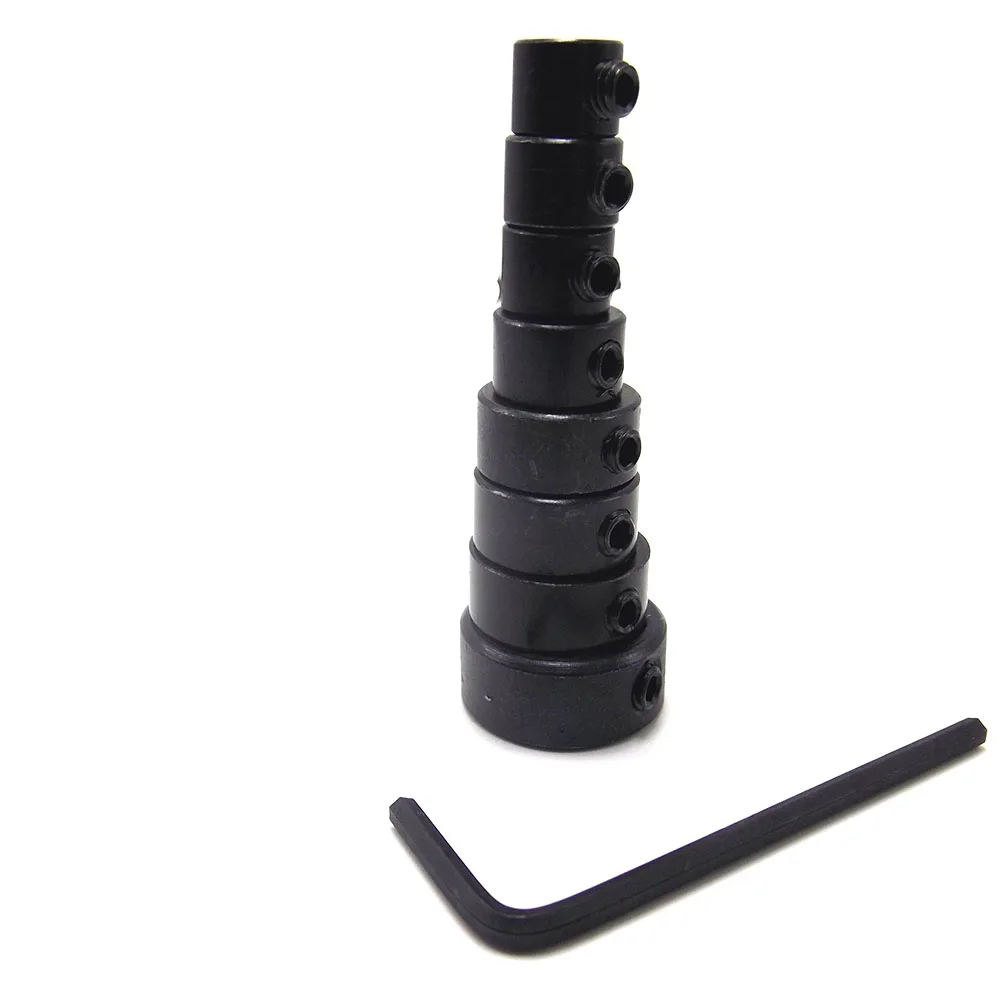 7pcs Drill Chuck Drill Holes Drill Depth Stop Collars Dowels Shaft Chuck with Hex Wrench Consistent Drilling Dremel Rotary Tools