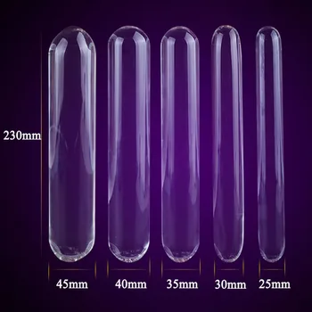 Smooth Cylinder Glass Double Dildo Big Huge Large Clear Glass Penis Anal Plug G Spot Stimulator Dildos For Women Lesbian Sex Toy 3