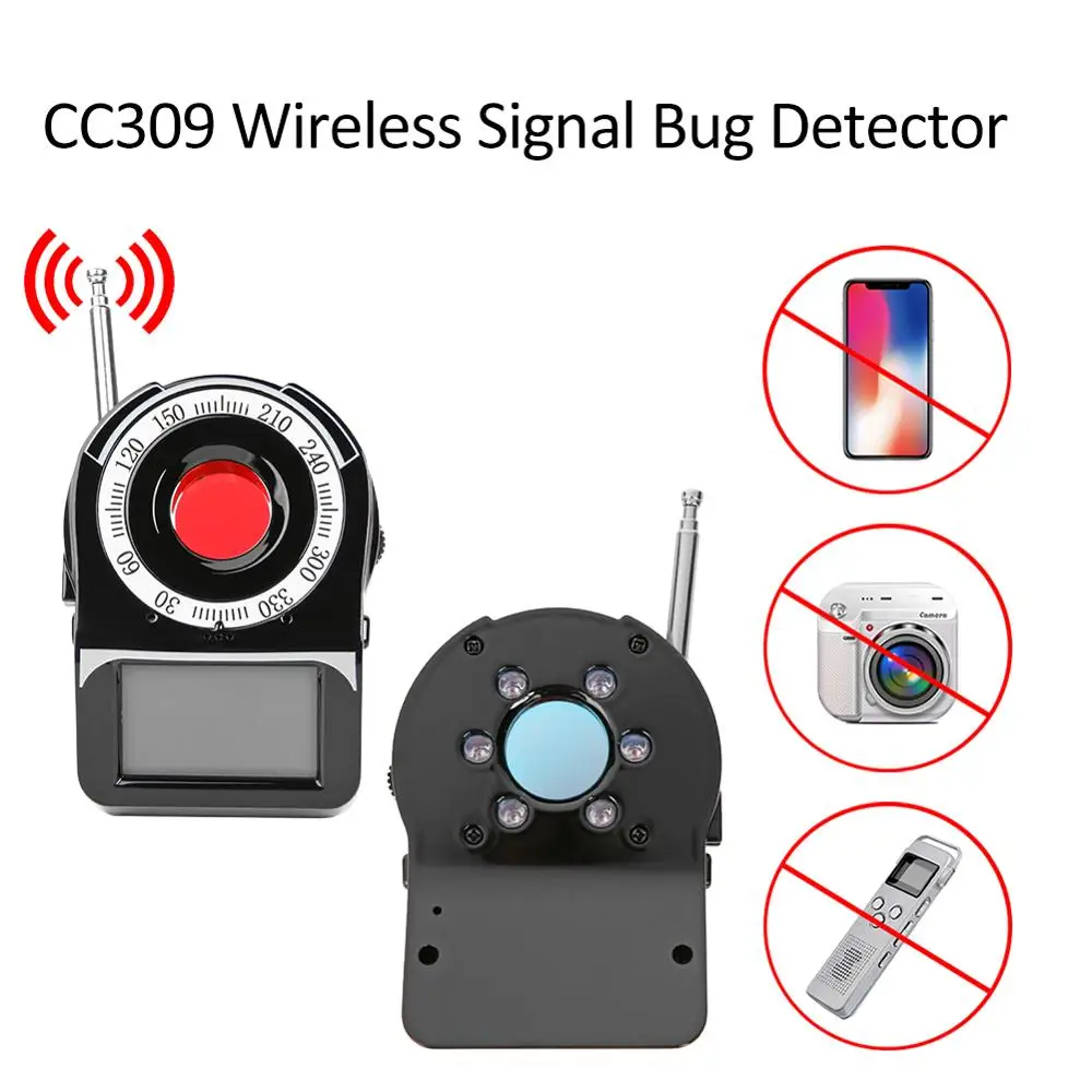 CC309 Wireless Signal Bug Detector Anti-Spy Bug Detector Privacy Protector GPS Finder Tracker Protect Security Camera Detector
