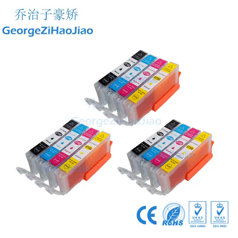 

570XL 12PCS PBKCMY Compatible pgi570 cli571 Ink Cartridges for Canon 570XL Pixma MG 5750 5751 5752 5753 6850 6851 6852 6853