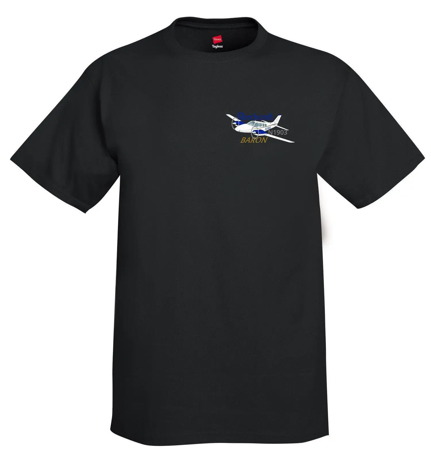 

100% Cotton Print Mens Summer O-Neck Beechcraft Baron 58 Airplane T-Shirt - Personalized Tee Shirt