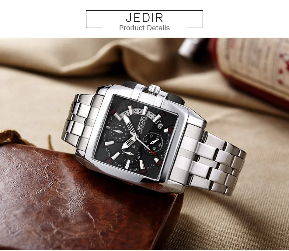 JEDIR Новые Бизнес Мужские кварцевые часы модный бренд хронограф наручные часы для мужчин горячий час для мужчин с календарем