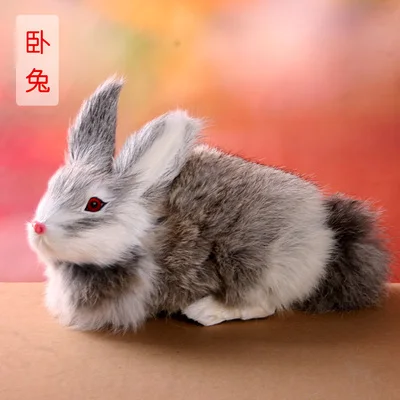 

new gray simulation rabbit toy polyethylene&furs cute small rabbit model gift about 20x10x14cm 2431