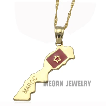 

Maroc map Maroc National Flag pendant & necklace , country Maroc map jewelry