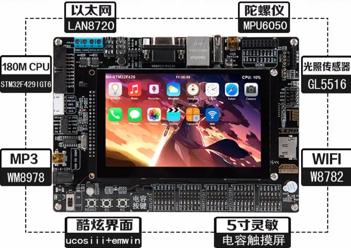 Для STM32 макетная плата для ARM макетная плата M4 макетная плата F429 встроенный wifi модуль 51 микроконтроллер