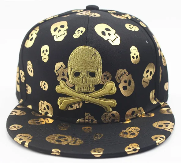 

10pcs free shipping/2016-A706  Skeleton bronzing hot silver embroidery fashion snapback hip-hop hat  men women baseball cap