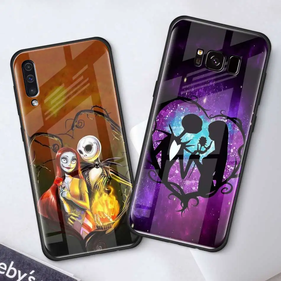 Чехол из закаленного стекла Jack Skellington Before Christmas для samsung Galaxy S10 S10e S9 S8 S10 Plus Note 9 A50 A30