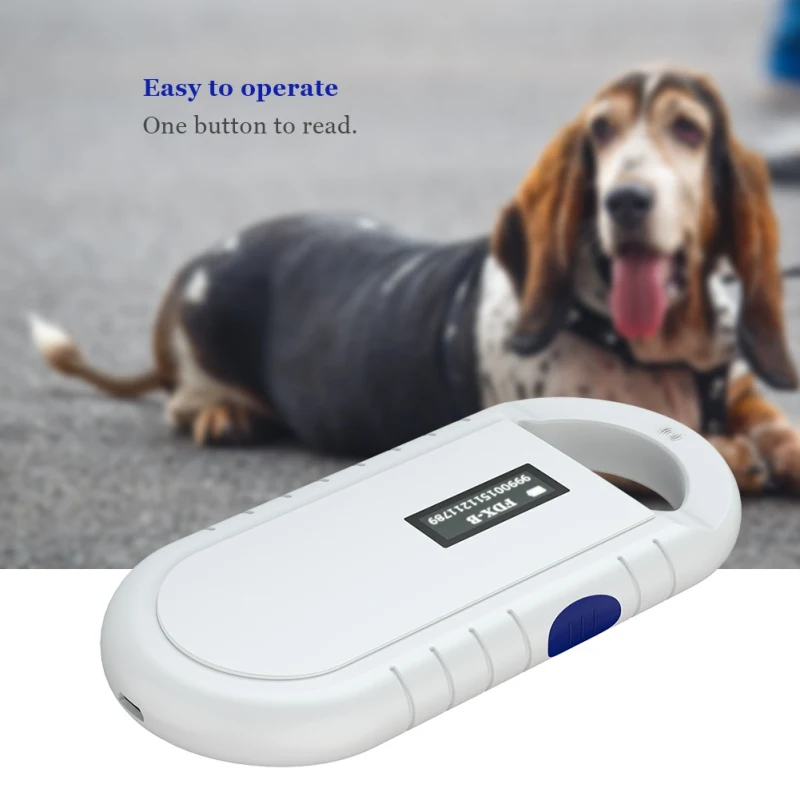 

Portable RFID Microchip Scanner For Dog Cat ISO FDX-B Handheld Animal Chip Reader