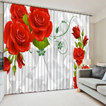 

customize window curtain living room bedroom Diamond rose luxury european curtains