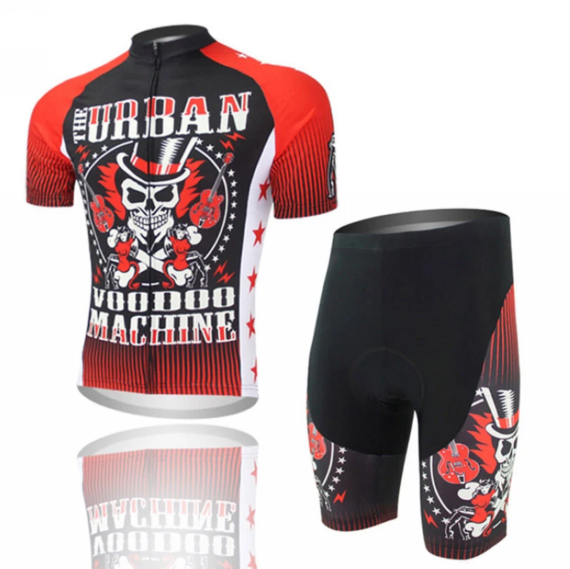 Men's Red team Cycling short sleeve Jersey 3d pad mens