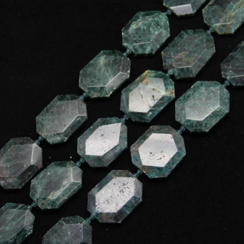 

15.5inches strand Faceted Green Apatite Loose Beads Charms Necklace,Center Drilled Cut Octagon Stones Spacer Gems Pendants