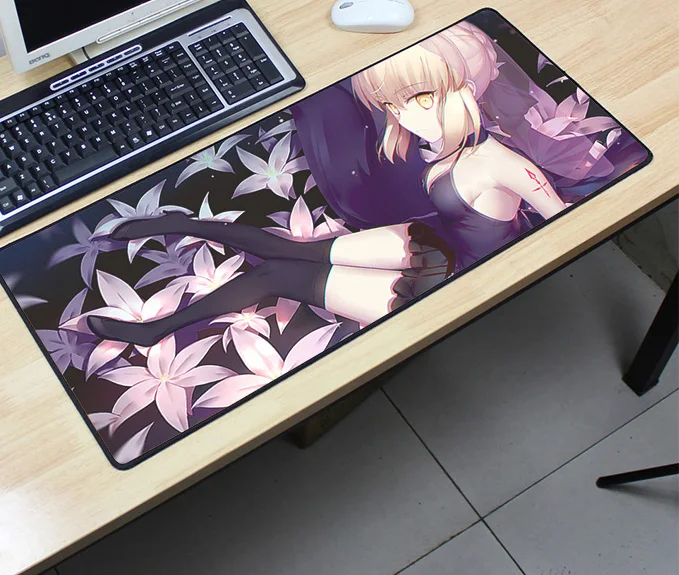 Fate Saber Коврик для мыши 700x300x3 мм fgo коврик для мыши notbook компьютерный коврик для мыши аксессуары игровой коврик для мыши геймера ноутбук коврик для мыши