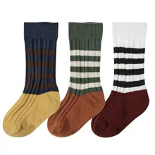 Children's Stripped Seamless Cotton Knee High Socks Boys' Girls Kids Long Knee-highs Ribbed Fashion Socks for Baby Boys Girls Children's Stripped Seamless Cotton Knee High Socks Boys' Girls Kids Long Knee-highs Ribbed Fashion Socks for Baby Boys Girls
