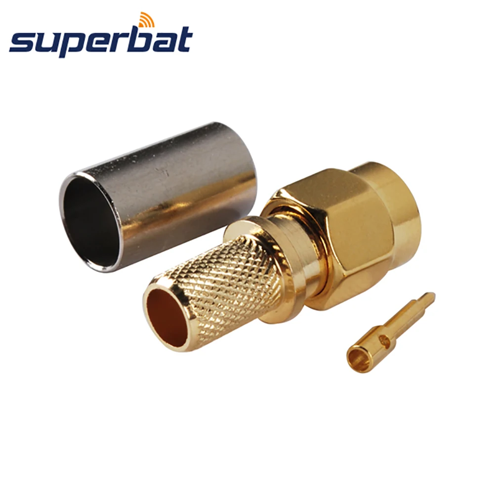 Gold Plated Straight Crimp RF Coaxial Connector for LMR240 Cable