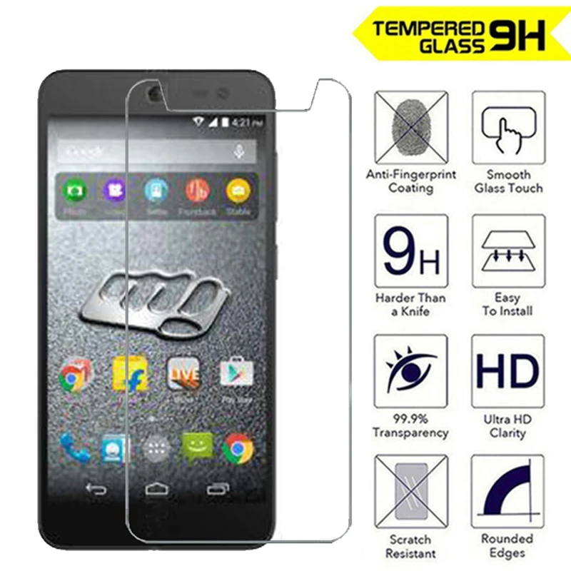 Закаленное стекло 2 шт./лот 2.5D 9H для Micromax Canvas Xpress защита экрана Высококачественная