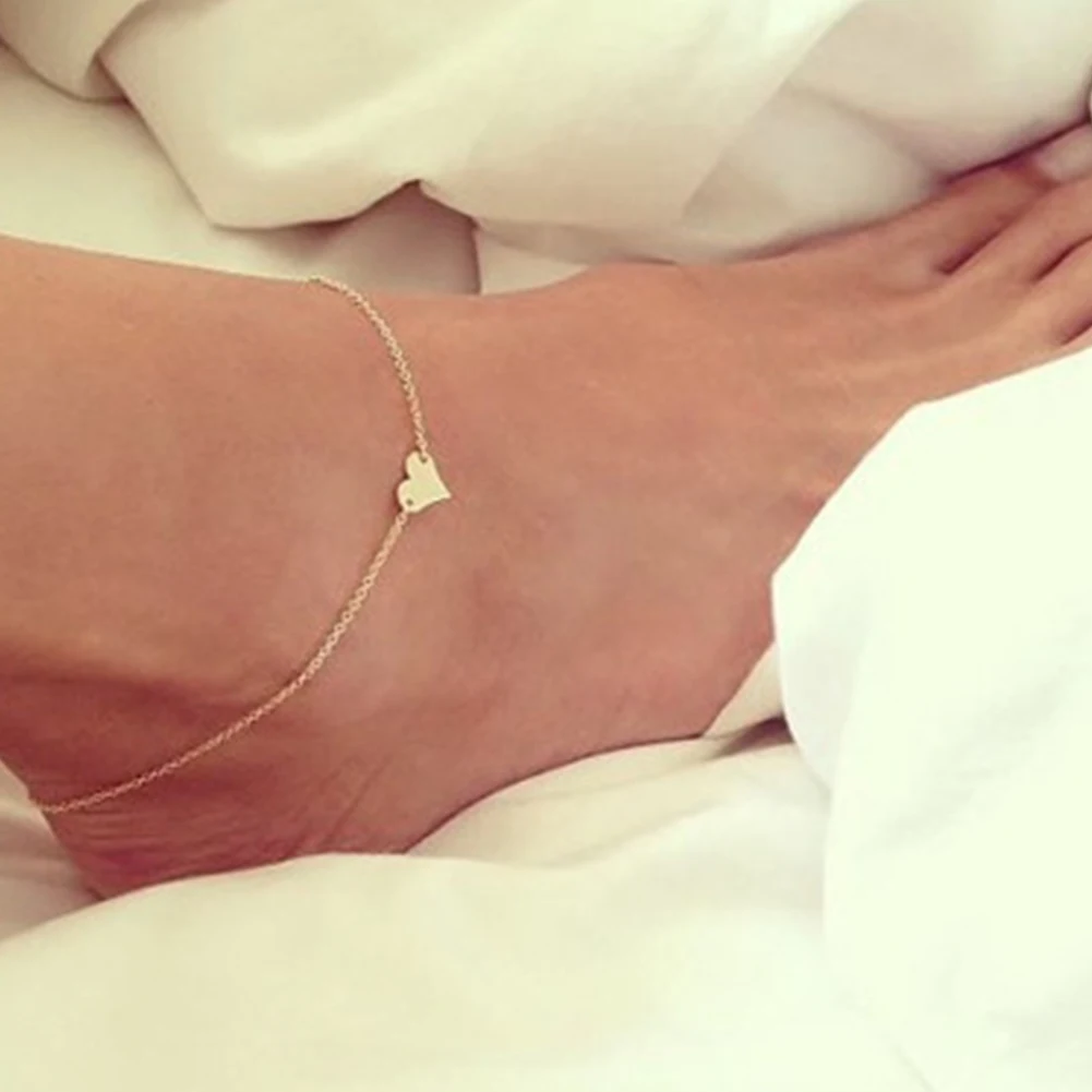 Boho Beach Barefoot Sandals Anklet Chain Girl Silver Gold Heart Foot Bracelets Fashion Jewelry For Women Barefoot Wholesale Boho Beach Barefoot Sandals Anklet Chain Girl Silver Gold Heart Foot Bracelets Fashion Jewelry For Women Barefoot Wholesale