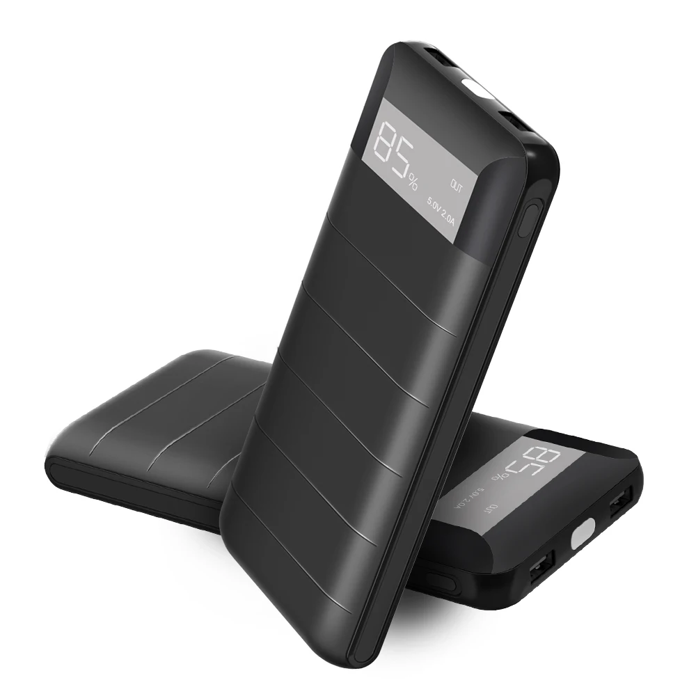 

20100mAh Power Bank External Battery Dual USB Phone Charger Portable Powerbank with LCD Flashlight for iPhone Samsung Xiaomi