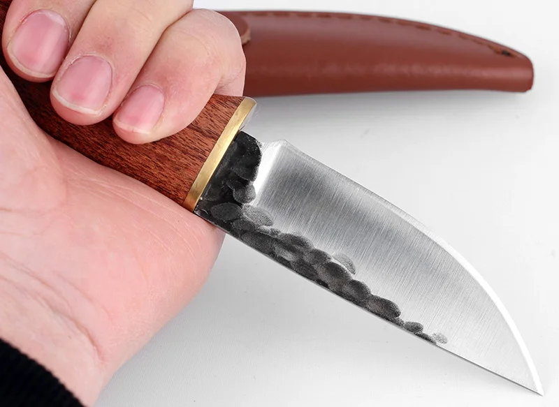 KKWOLF очень острый нож с фиксированным лезвием из высокоуглеродистой стали палисандр ручка охотничий нож выживания тактический карманный нож инструменты для кемпинга