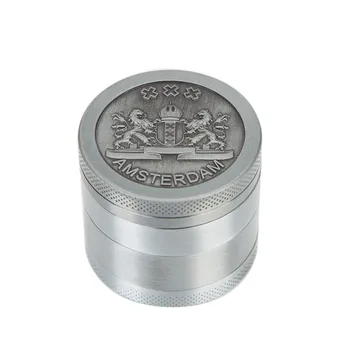 

40mm 3-4layers Metal Stainless Steel Coin Shape Pattern Herb Grinder Herb Tobacco Smoke Cigar Magnetic chicha shisha grinder
