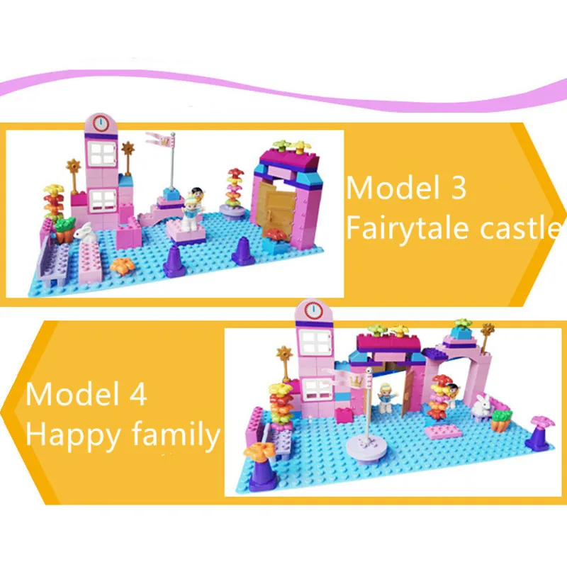 Розовая Принцесса кастлебиг частицы строительные блоки замок развивающая игрушка для детей совместимый duplo слайд