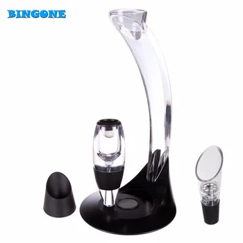 

Professional Party Dining Bar Tool Wine Decanter Set Mini Magic Essential Red Wine Quick Aerator with Filter Stand Holder - FZ