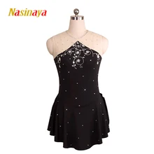 Платье для фигурного катания Nasinaya, юбки для конькобежцев, для девочек, женщин, детей, Patinaje, на заказ, для соревнований, для выступлений, красный, блестящий, однотонный