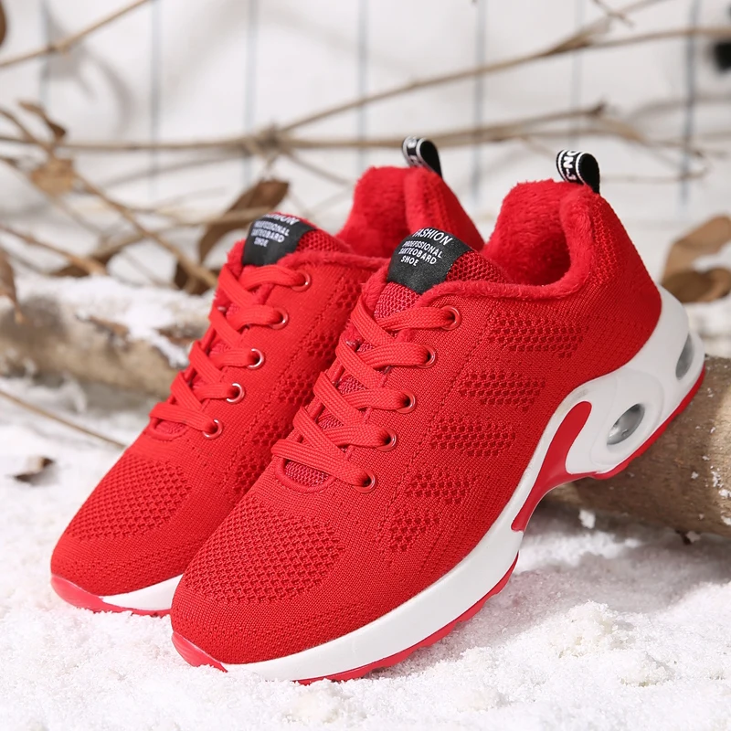 Akexiya zapatillas para correr para mujer más cachemir cálido deportes al aire libre zapatillas deportivas mujer