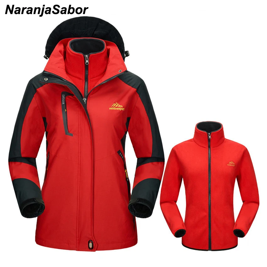 amazing  NaranjaSabor 2020 Winter Womens 2 Pieces Casual Jackets Waterproof Windproof Thermal Female Coats R