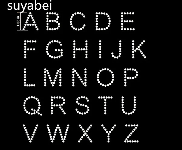 4 шт./лот DIY логотип английские буквы дизайн Камни утюжок на Переводные Стразы