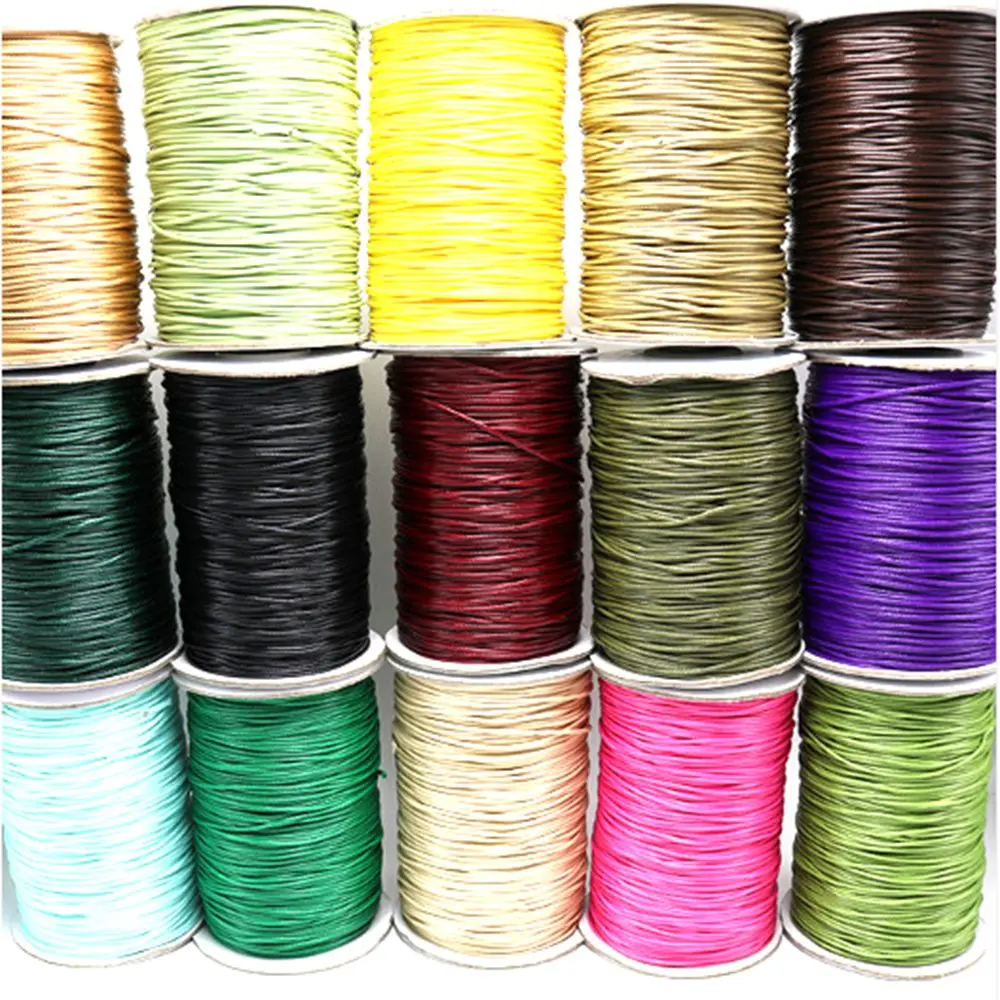 NEW 10 Meters 1mm 1.5mm Waxed Cotton Cord Waxed Thread Cord String Strap Necklace Rope Bead DIY Jewelry Making for Bracelet