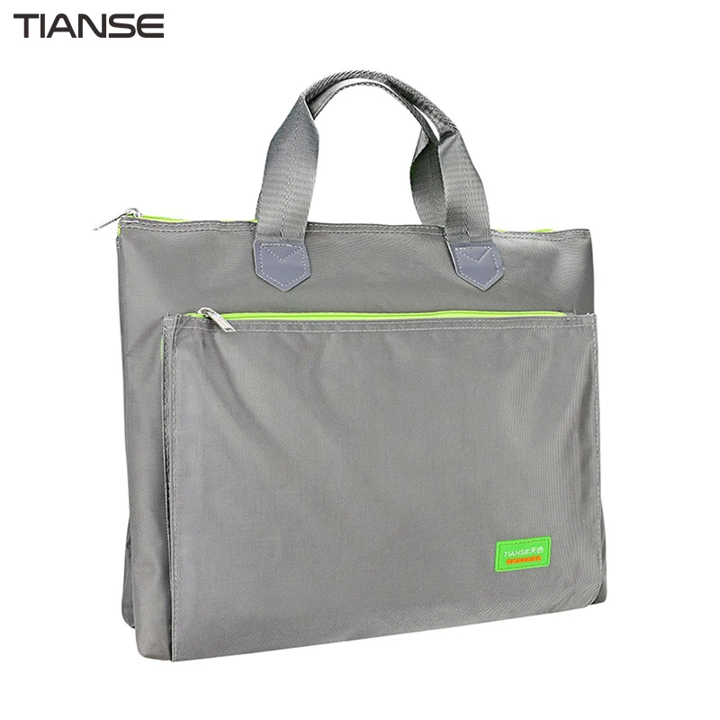 

TIANSE Simple Fashion Design Zipper File Bag Waterproof Durable Business Document File Bags With Soft Handle Portable Handbag