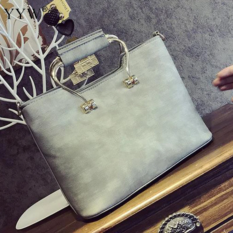 

Brand Luxury Women's PU Leather Handbags Light Grey Wristlet Bag for Women Top-Handle Bags Famous Brands Lady's Crossbody Bag