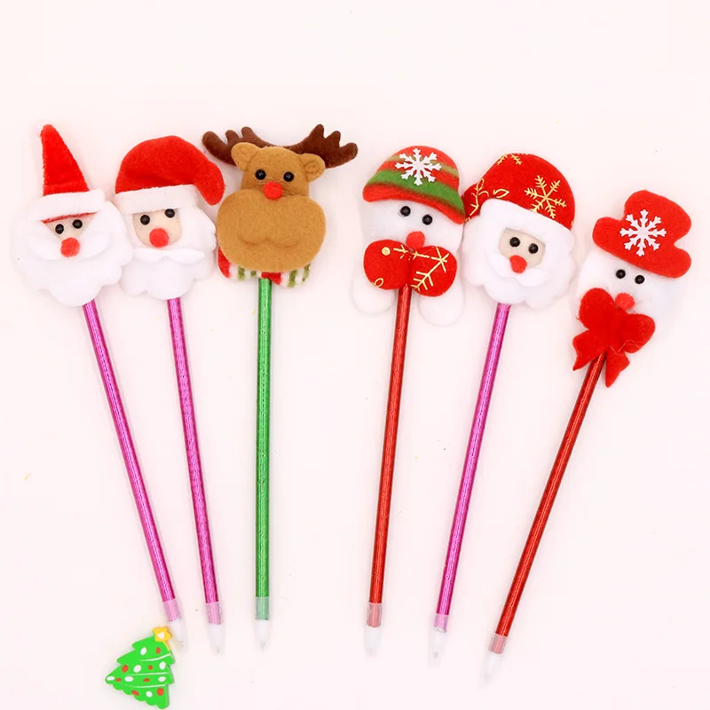 

1 Pc Stuffed Santa Claus Lightless Snowman Ballpoint Pen Creative Kawaii Christmas Gift for Children Office School Cute Supplies