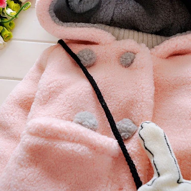 HPBBKD/ г. Зимнее пальто для маленьких девочек хлопковое теплое пальто для маленьких девочек плотная куртка для девочек с мультяшными ушами верхняя одежда для новорожденных Пальто для малышей GC160